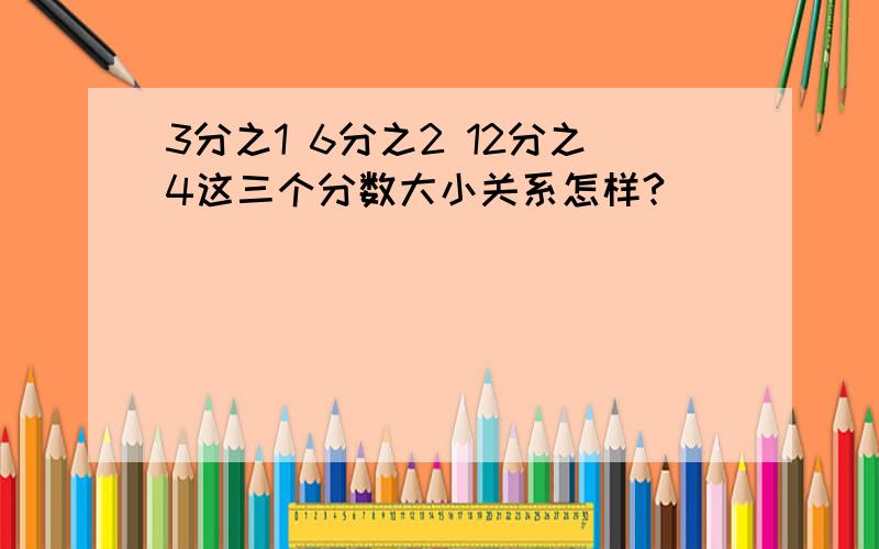 3分之1 6分之2 12分之4这三个分数大小关系怎样?