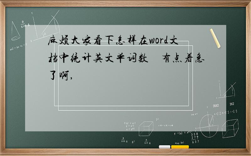 麻烦大家看下怎样在word文档中统计英文单词数　有点着急了啊,