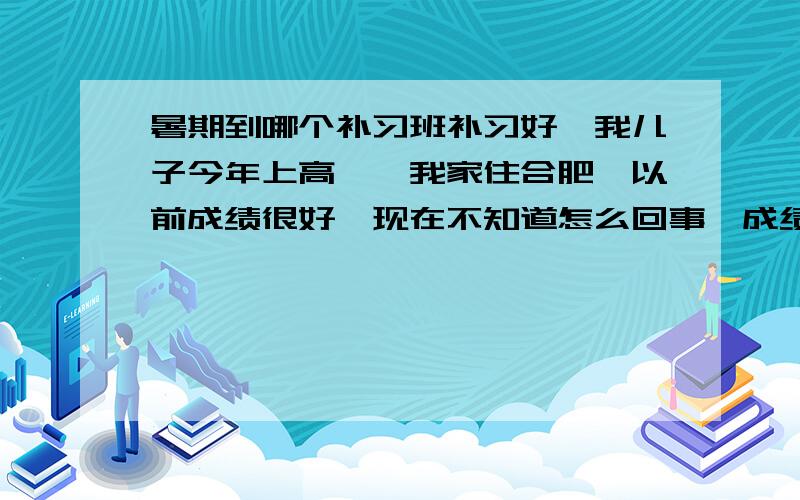 暑期到哪个补习班补习好,我儿子今年上高一,我家住合肥,以前成绩很好,现在不知道怎么回事,成绩下滑很厉害,着急,怎么办