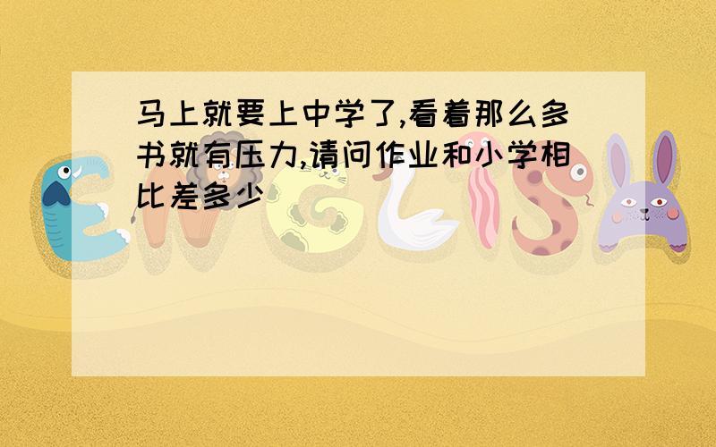 马上就要上中学了,看着那么多书就有压力,请问作业和小学相比差多少