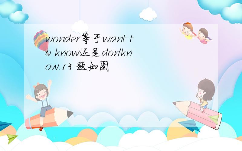 wonder等于want to know还是don'know.13 题如图