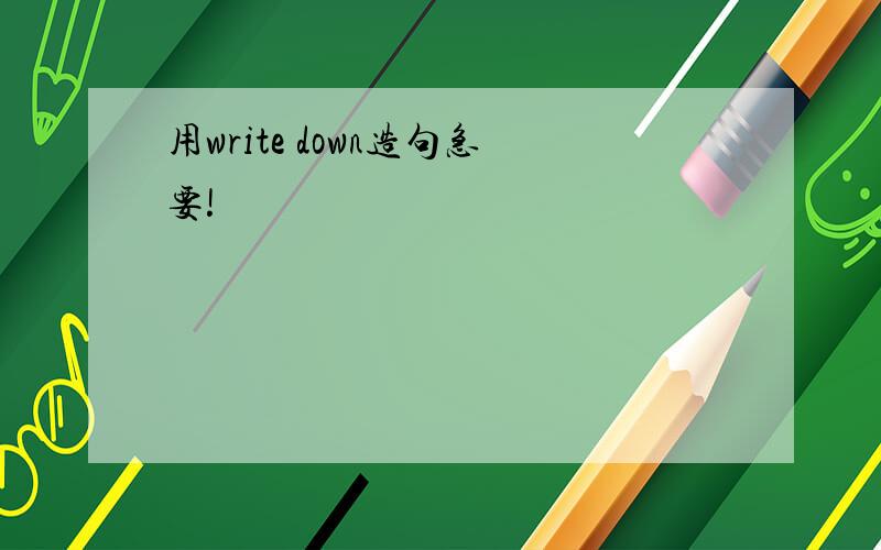 用write down造句急要!