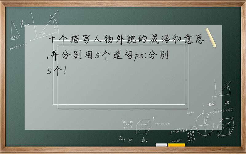 十个描写人物外貌的成语和意思,并分别用5个造句ps:分别5个!