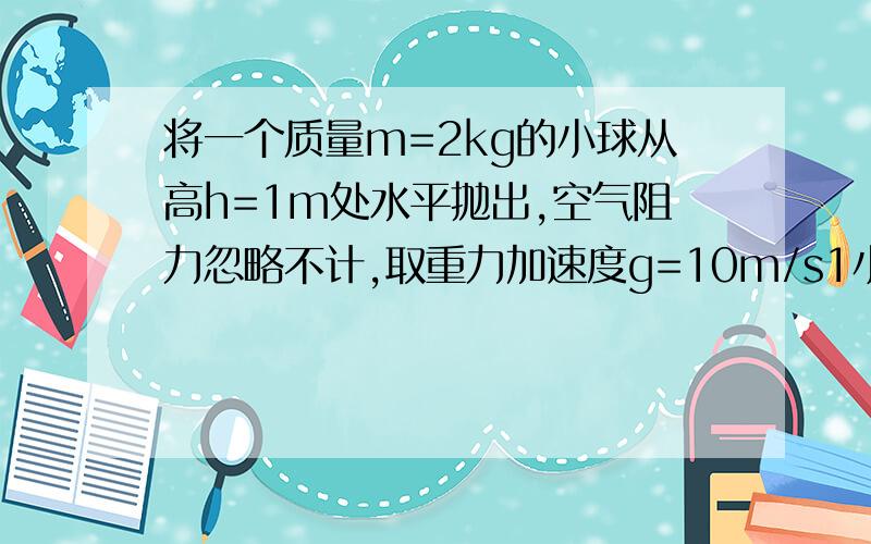 将一个质量m=2kg的小球从高h=1m处水平抛出,空气阻力忽略不计,取重力加速度g=10m/s1小球运动过程中动能是否