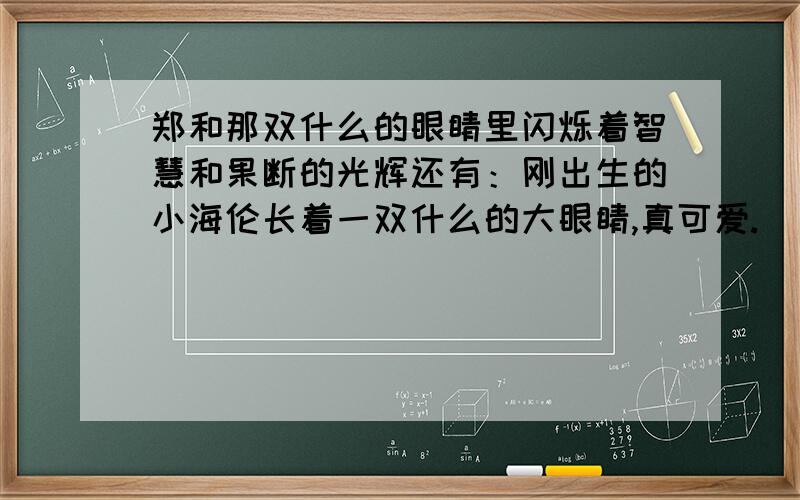 郑和那双什么的眼睛里闪烁着智慧和果断的光辉还有：刚出生的小海伦长着一双什么的大眼睛,真可爱.