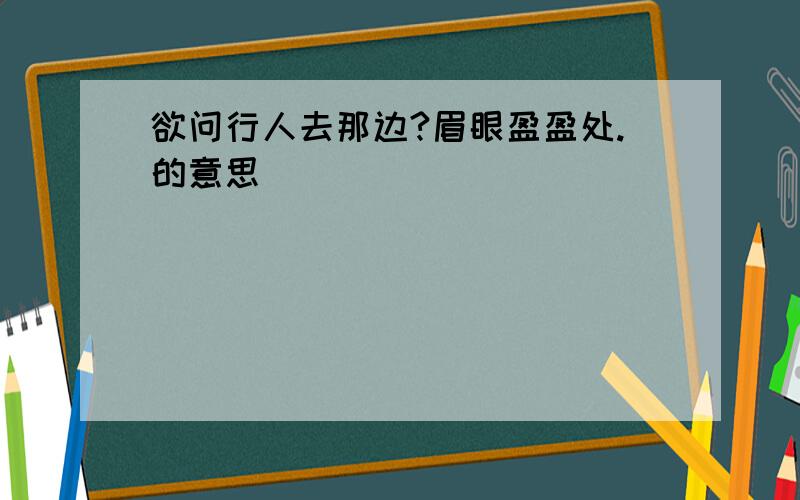 欲问行人去那边?眉眼盈盈处.的意思