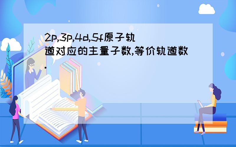 2p,3p,4d,5f原子轨道对应的主量子数,等价轨道数.