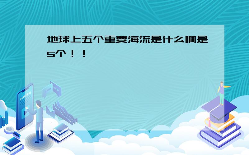 地球上五个重要海流是什么啊是5个！！