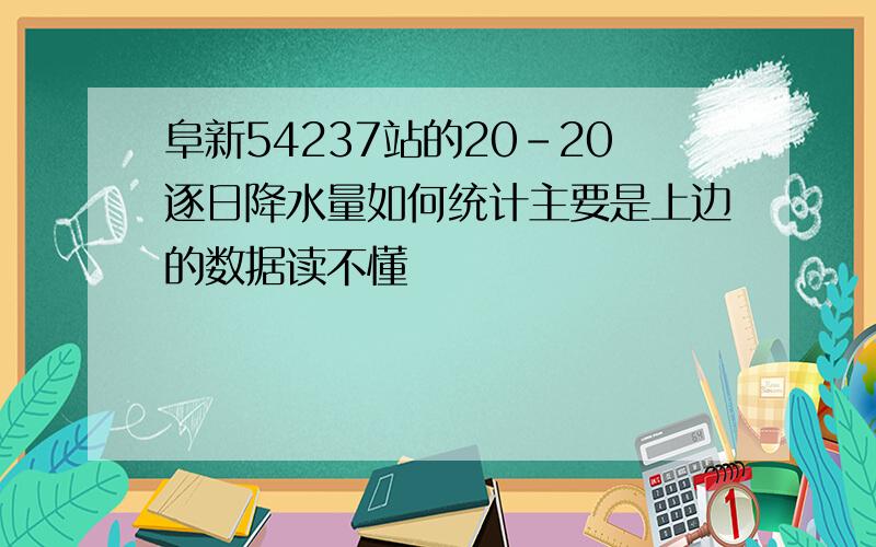 阜新54237站的20-20逐日降水量如何统计主要是上边的数据读不懂