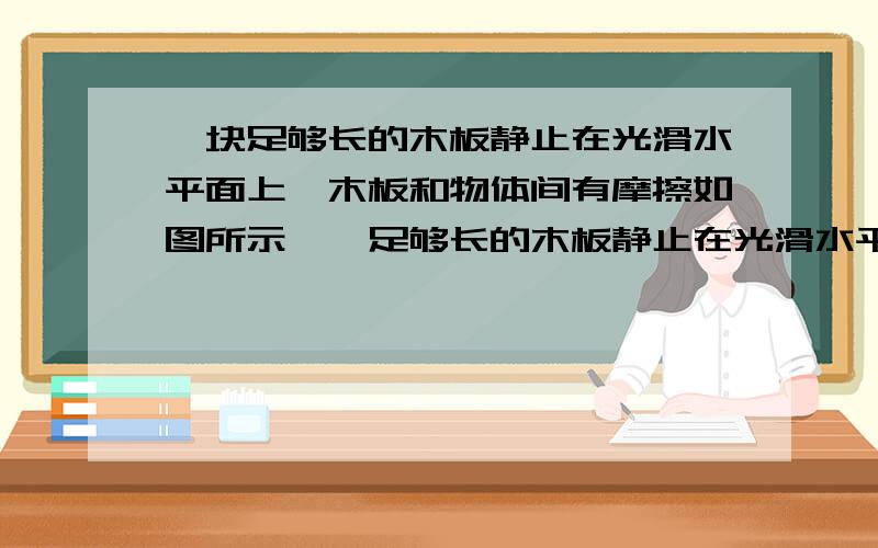 一块足够长的木板静止在光滑水平面上,木板和物体间有摩擦如图所示,一足够长的木板静止在光滑水平面上,一A.物块先向左运动,再向右运动B.物块向右运动,速度逐渐增大,直到做匀速运动C.木