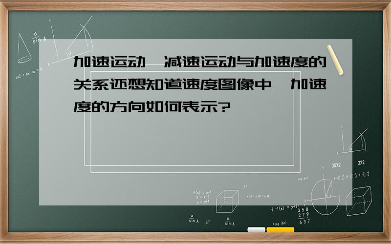 加速运动、减速运动与加速度的关系还想知道速度图像中,加速度的方向如何表示?