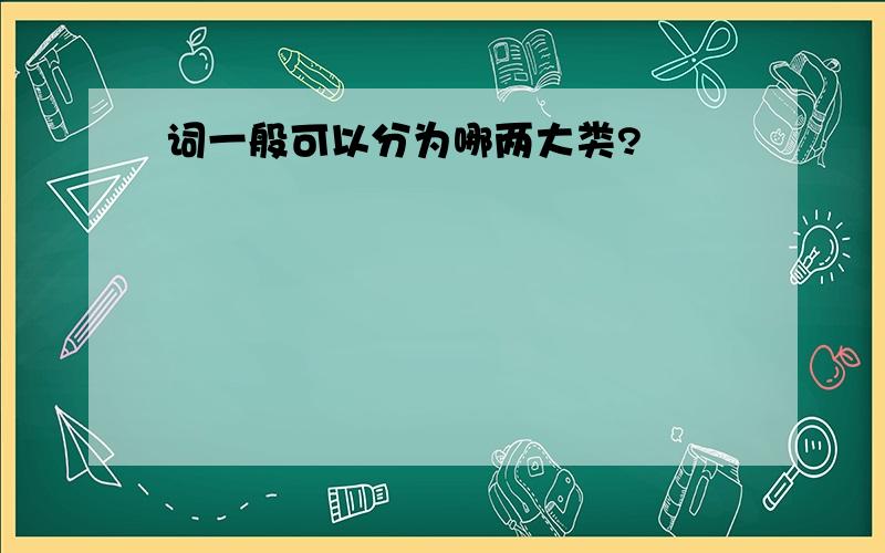 词一般可以分为哪两大类?