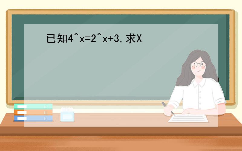 已知4^x=2^x+3,求X