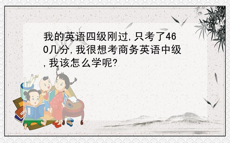 我的英语四级刚过,只考了460几分,我很想考商务英语中级,我该怎么学呢?