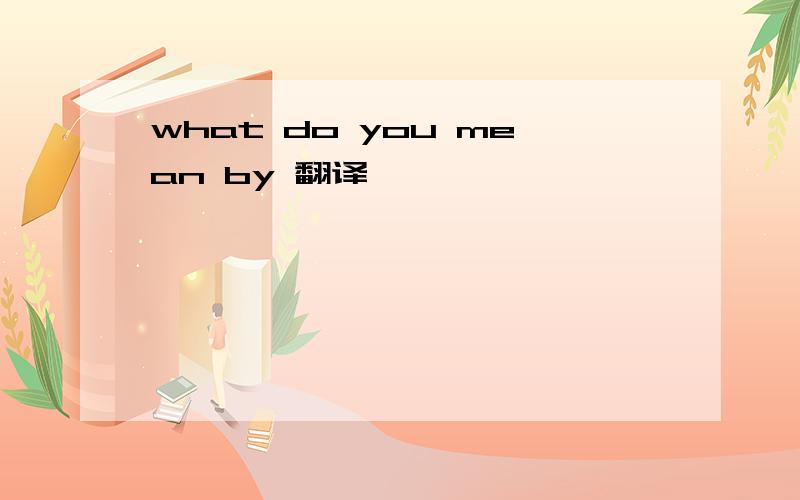 what do you mean by 翻译