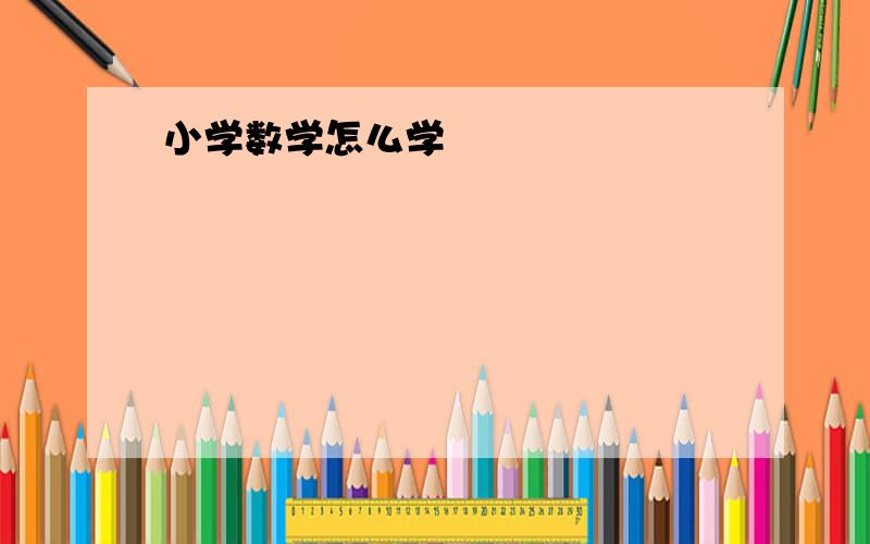 小学数学怎么学