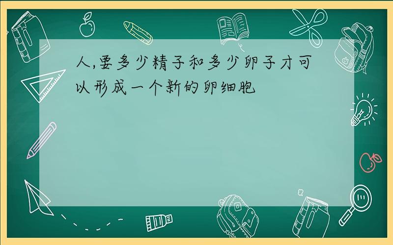 人,要多少精子和多少卵子才可以形成一个新的卵细胞