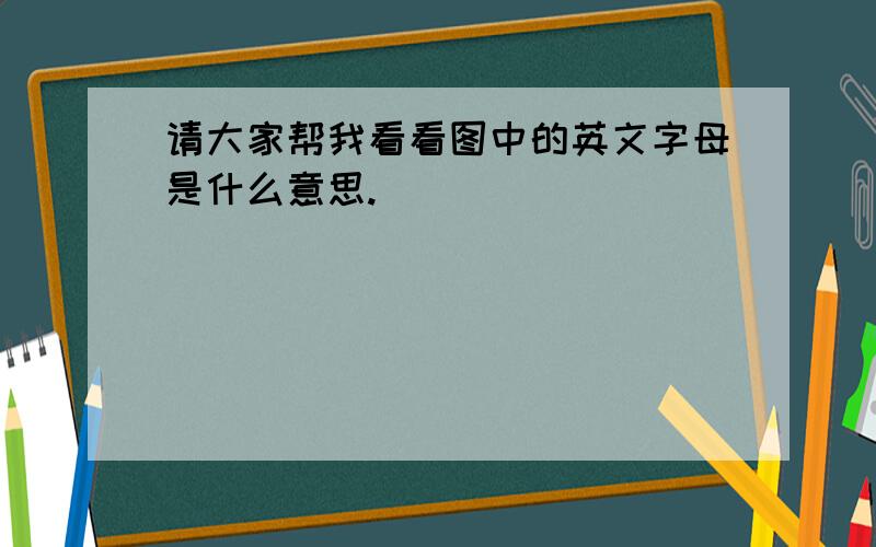 请大家帮我看看图中的英文字母是什么意思.