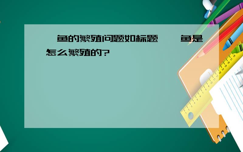 鲨鱼的繁殖问题如标题,鲨鱼是怎么繁殖的?