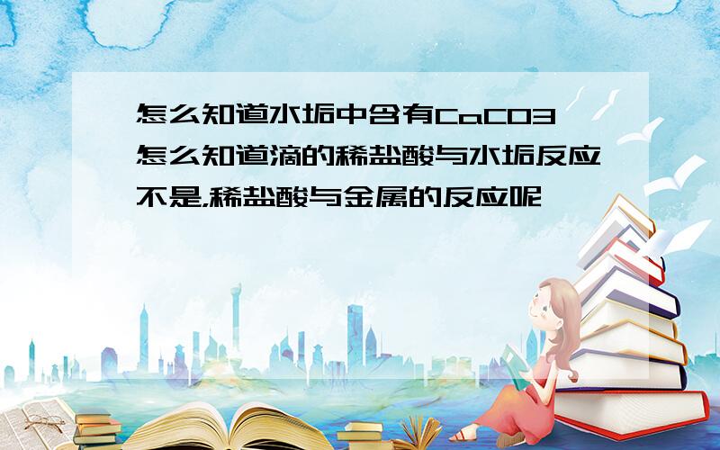 怎么知道水垢中含有CaCO3怎么知道滴的稀盐酸与水垢反应不是，稀盐酸与金属的反应呢