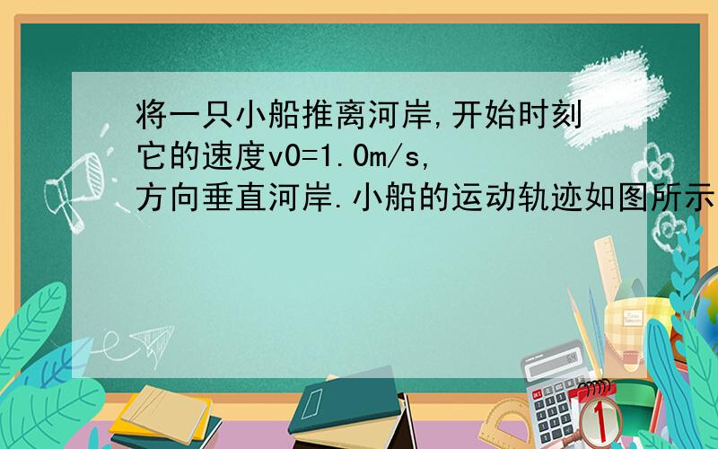 将一只小船推离河岸,开始时刻它的速度v0=1.0m/s,方向垂直河岸.小船的运动轨迹如图所示.经过1s船在C点,经过2s经过D点,求水流速度.T度娘老说我的图片非法,为什么呀,我来描述一下.河岸出发点