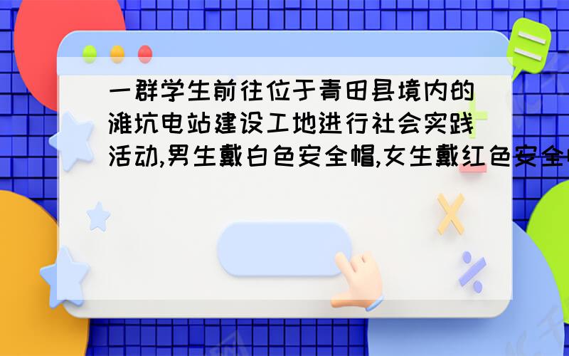 一群学生前往位于青田县境内的滩坑电站建设工地进行社会实践活动,男生戴白色安全帽,女生戴红色安全帽.休息时他们坐在一起,大家发现了一个有趣的现象,每位男生看到白色比红色的安全