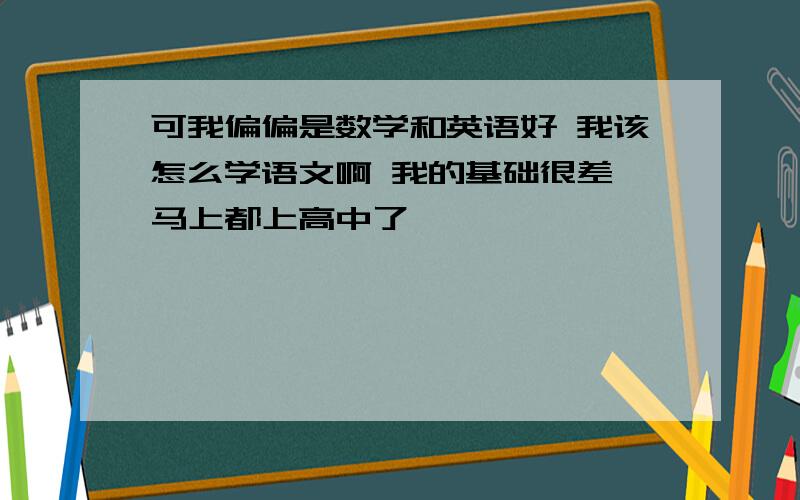 可我偏偏是数学和英语好 我该怎么学语文啊 我的基础很差 马上都上高中了