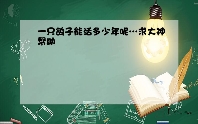 一只鸽子能活多少年呢…求大神帮助