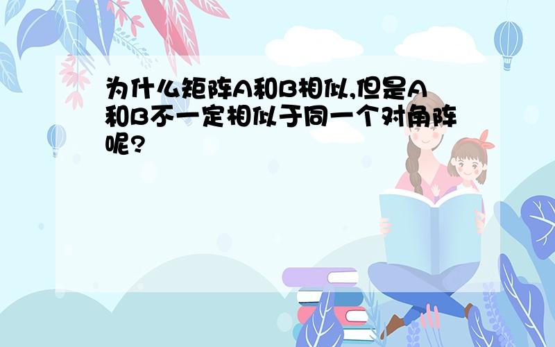 为什么矩阵A和B相似,但是A和B不一定相似于同一个对角阵呢?