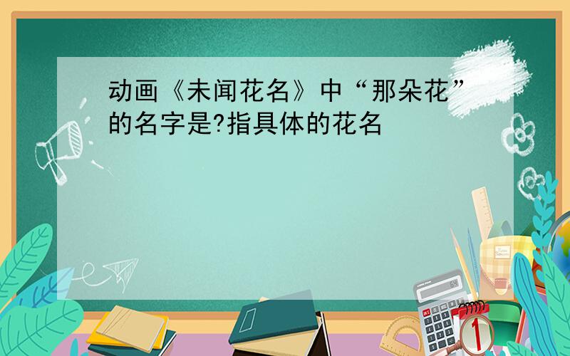 动画《未闻花名》中“那朵花”的名字是?指具体的花名