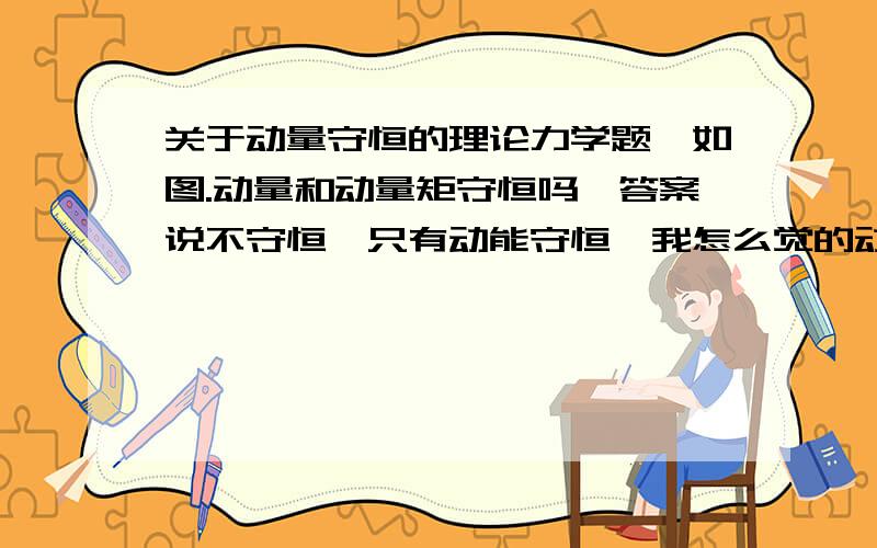 关于动量守恒的理论力学题,如图.动量和动量矩守恒吗,答案说不守恒,只有动能守恒,我怎么觉的动量和动量矩也守恒啊,因为系统所受外力的合力为零,我认为.