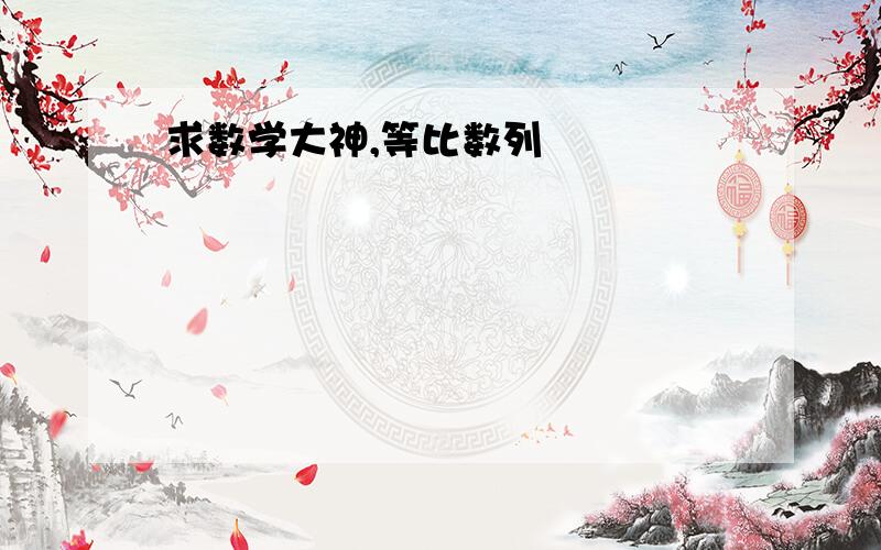 求数学大神,等比数列