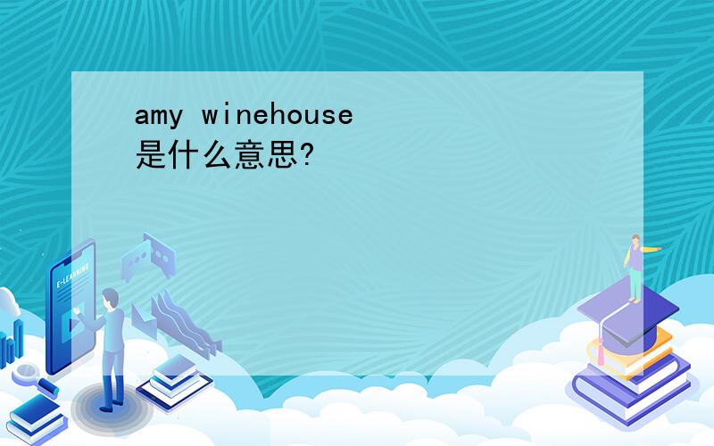 amy winehouse 是什么意思?