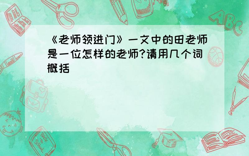 《老师领进门》一文中的田老师是一位怎样的老师?请用几个词概括