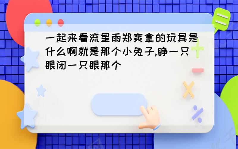 一起来看流星雨郑爽拿的玩具是什么啊就是那个小兔子,睁一只眼闭一只眼那个