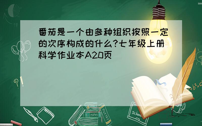 番茄是一个由多种组织按照一定的次序构成的什么?七年级上册科学作业本A20页