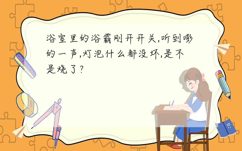 浴室里的浴霸刚开开关,听到嘭的一声,灯泡什么都没坏,是不是烧了?