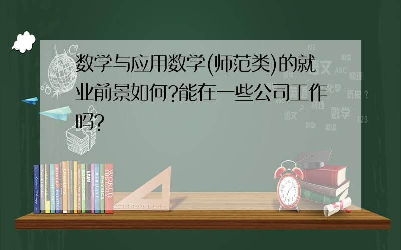 数学与应用数学(师范类)的就业前景如何?能在一些公司工作吗?