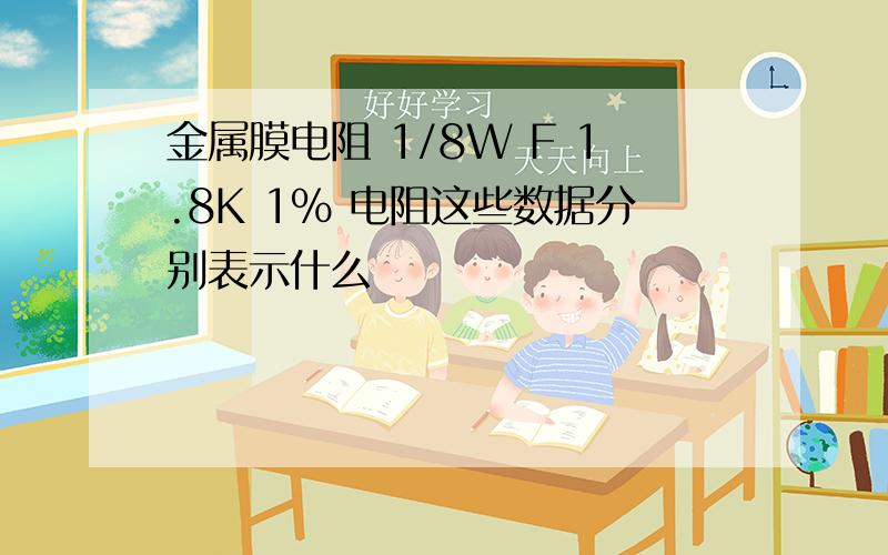 金属膜电阻 1/8W F 1.8K 1% 电阻这些数据分别表示什么