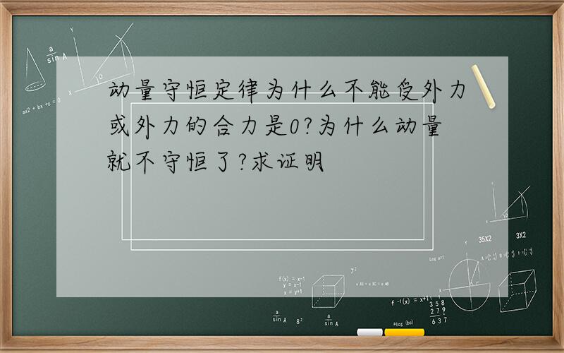 动量守恒定律为什么不能受外力或外力的合力是0?为什么动量就不守恒了?求证明