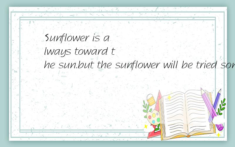 Sunflower is always toward the sun.but the sunflower will be tried sometimes.Till The sky was dark,急Sunflower is always toward the sun.but the sunflower will be tried sometimes.Till The sky was dark,the world is gray,Sunflower no more see the sun..