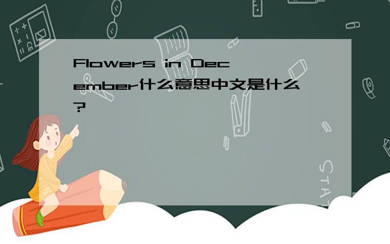 Flowers in December什么意思中文是什么?