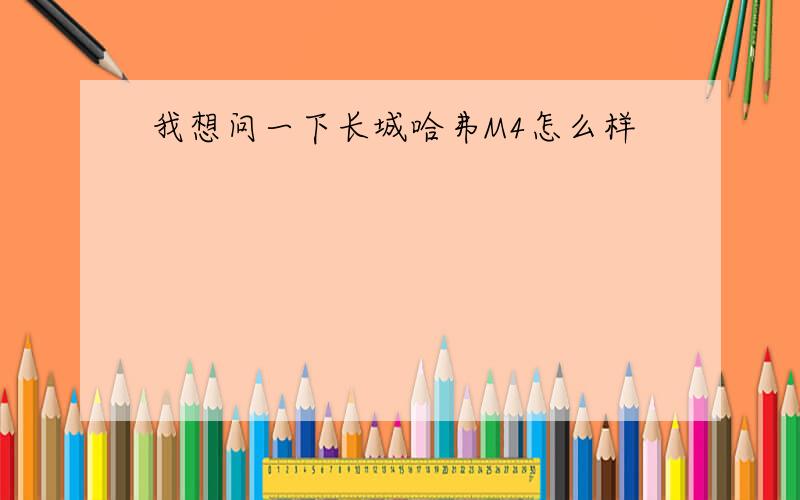 我想问一下长城哈弗M4怎么样